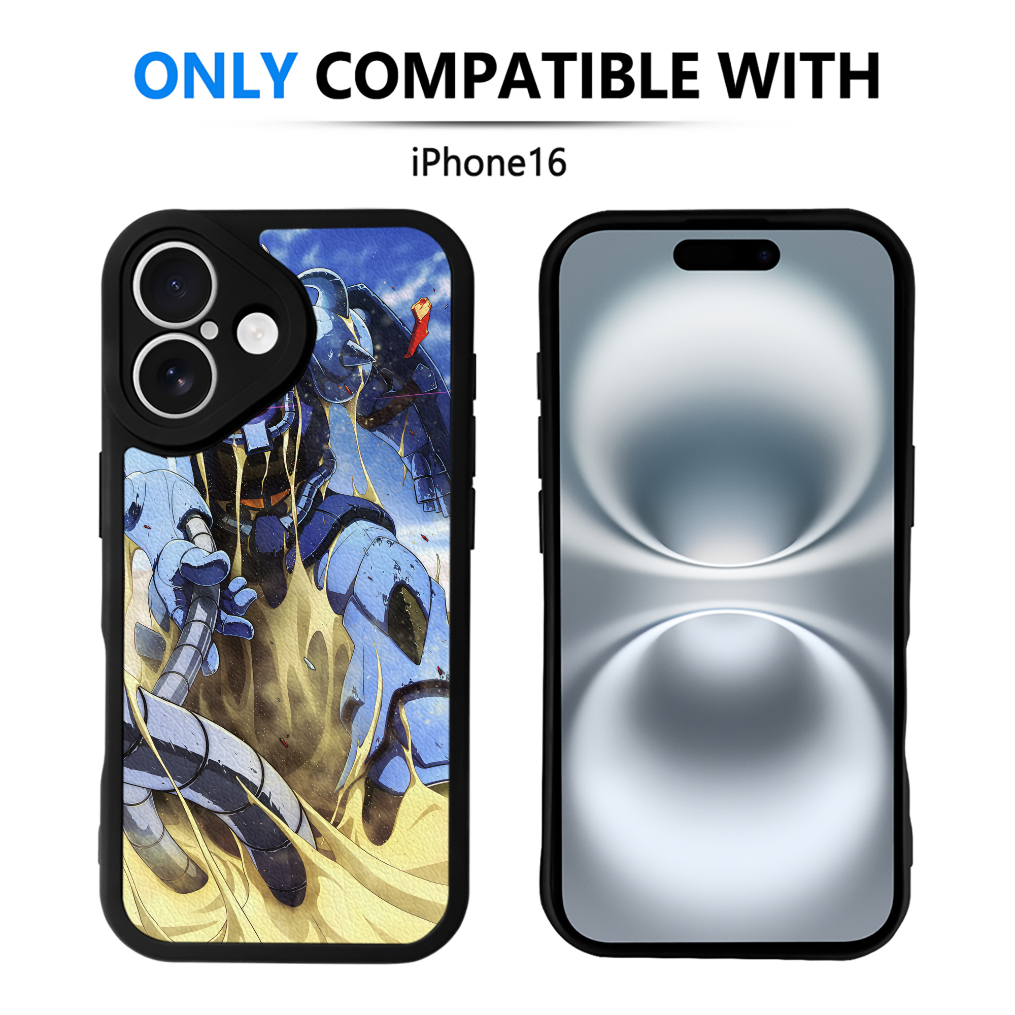 （画像用） 機動戦士ガンダム Mobile Suit Gundam 【iPhone 16シリーズ対応】シリコンスマホケース（レザー調） 材質：シリコン